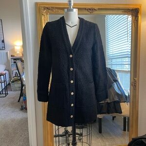 Black Button-Up Cardigan mini dress